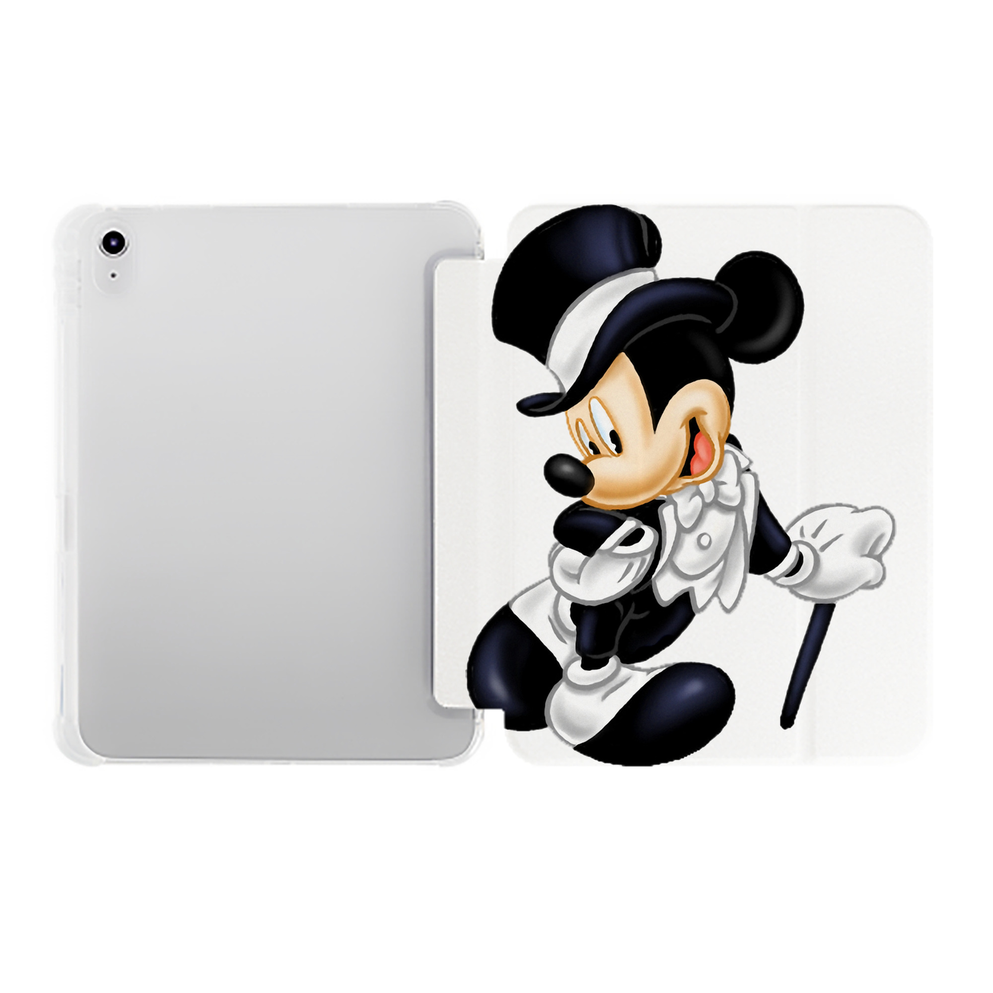 （画像用） ミッキーマウス Mickey Mouse IPad ケース ペン収納付き 三つ折りスタンド PUレザー×シリコン 対応機種9.5/10.5/10.9インチ